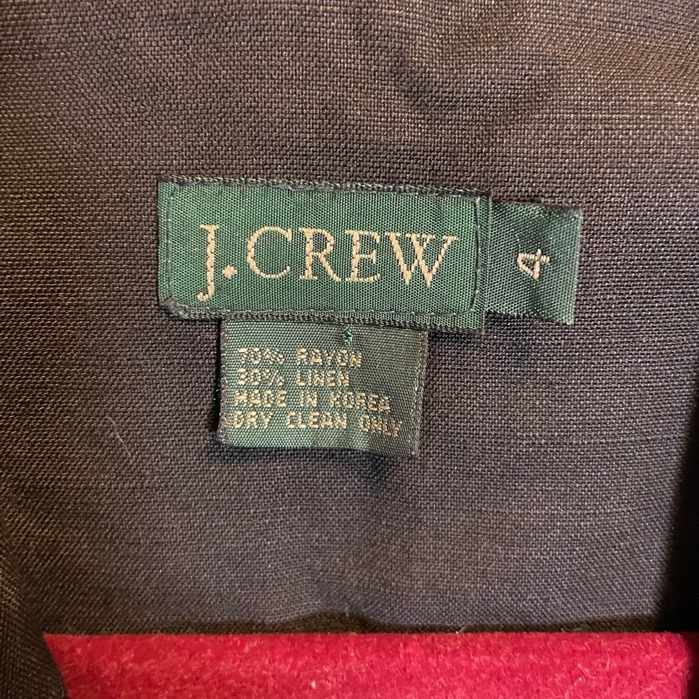 Vintage 90s J. Crew Black Linen Blend Button Down Collar Maxi Dress Size 4 - Picture 7 of 7